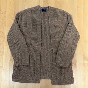 Abercrombie Chunky Cable Knit Open Front Long Cardigan